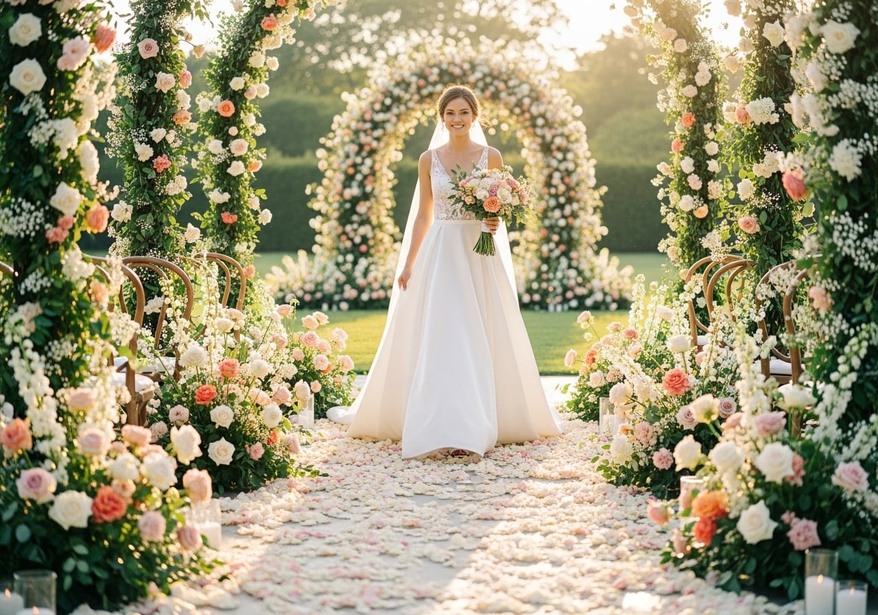 Featured image for 12 Lush Floral Wedding Aisle Runner Ideas