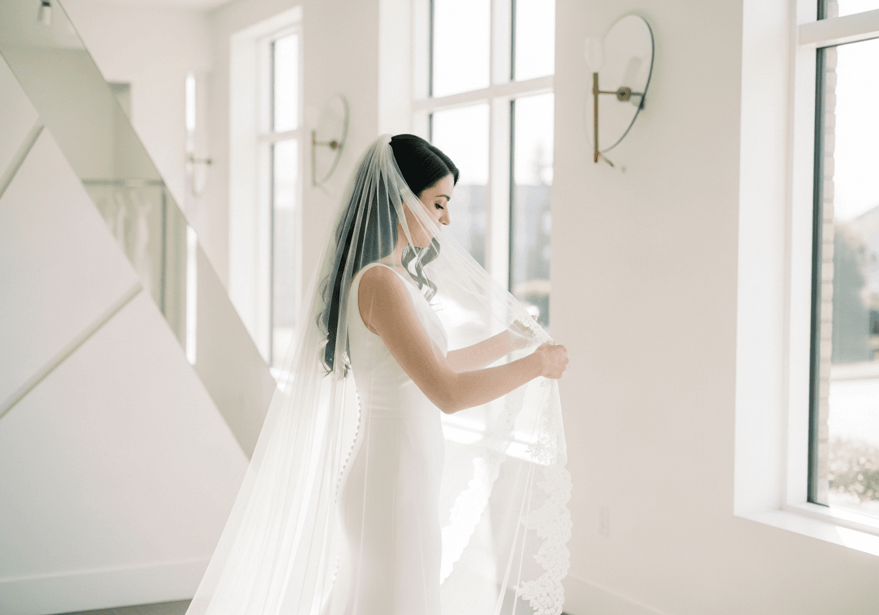 12 Ways to Style a Modern Bridal Veil with a Minimalist Gown