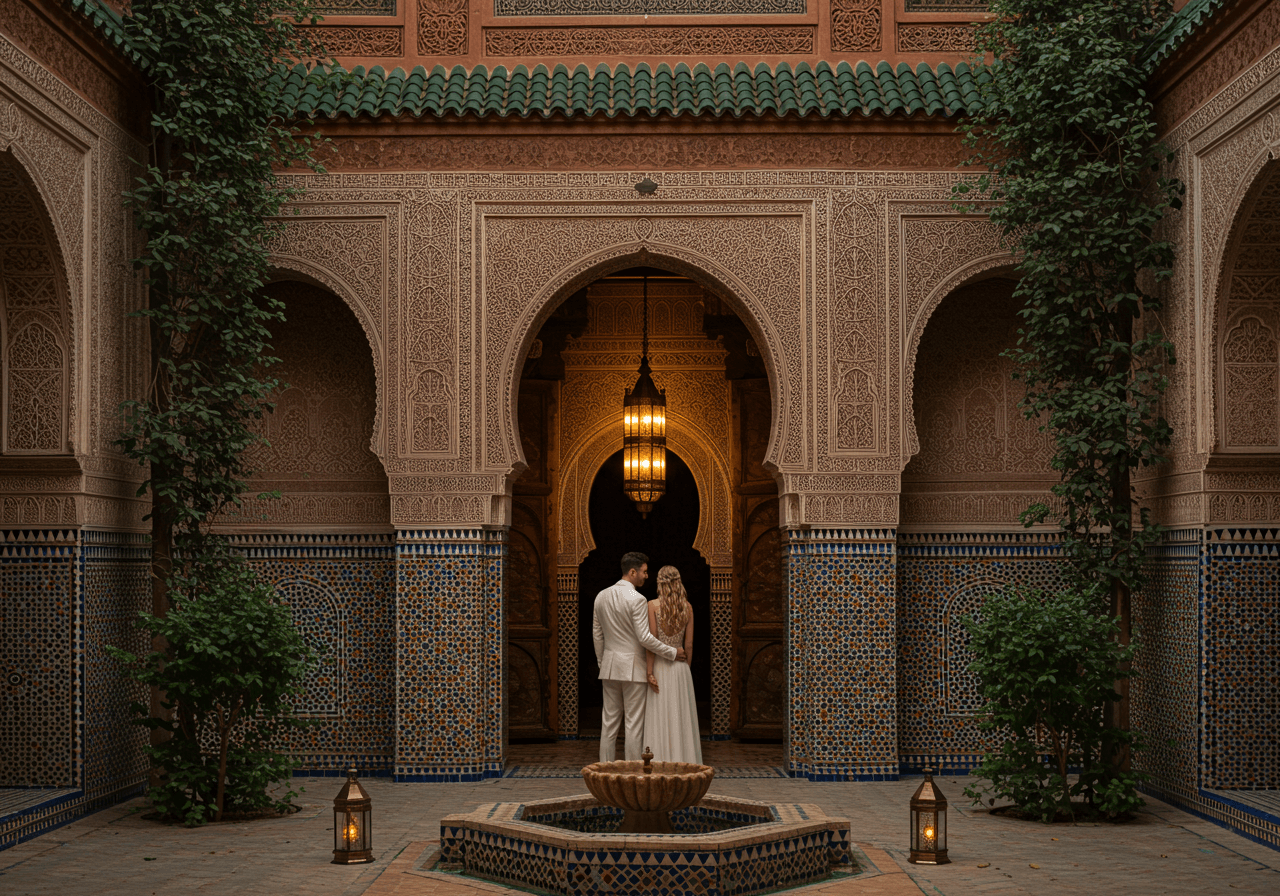 Featured image for 15 Moroccan Riad Courtyard Wedding Inspirations