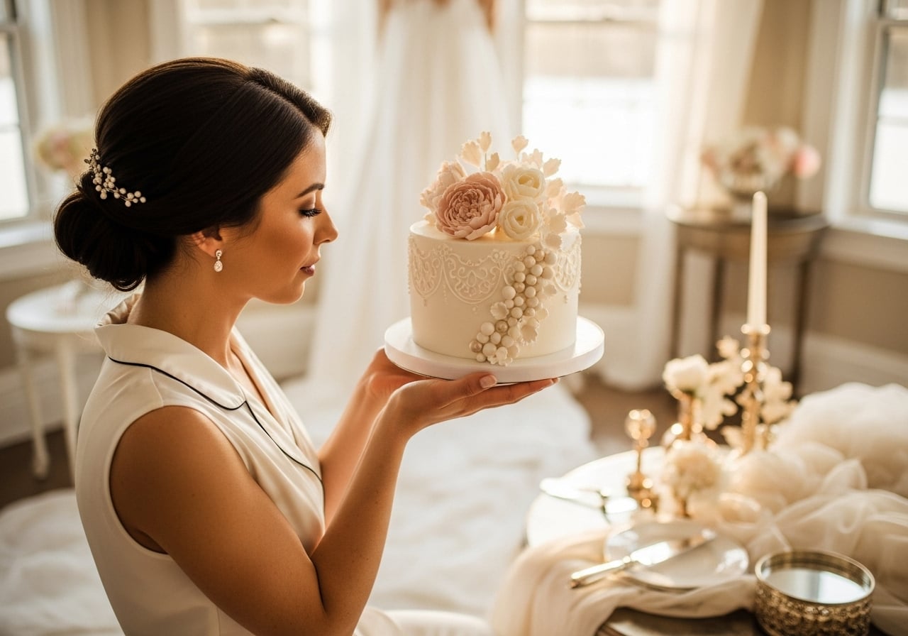 Featured image for 40 Dainty & Delicate Single-Tier Wedding Cakes