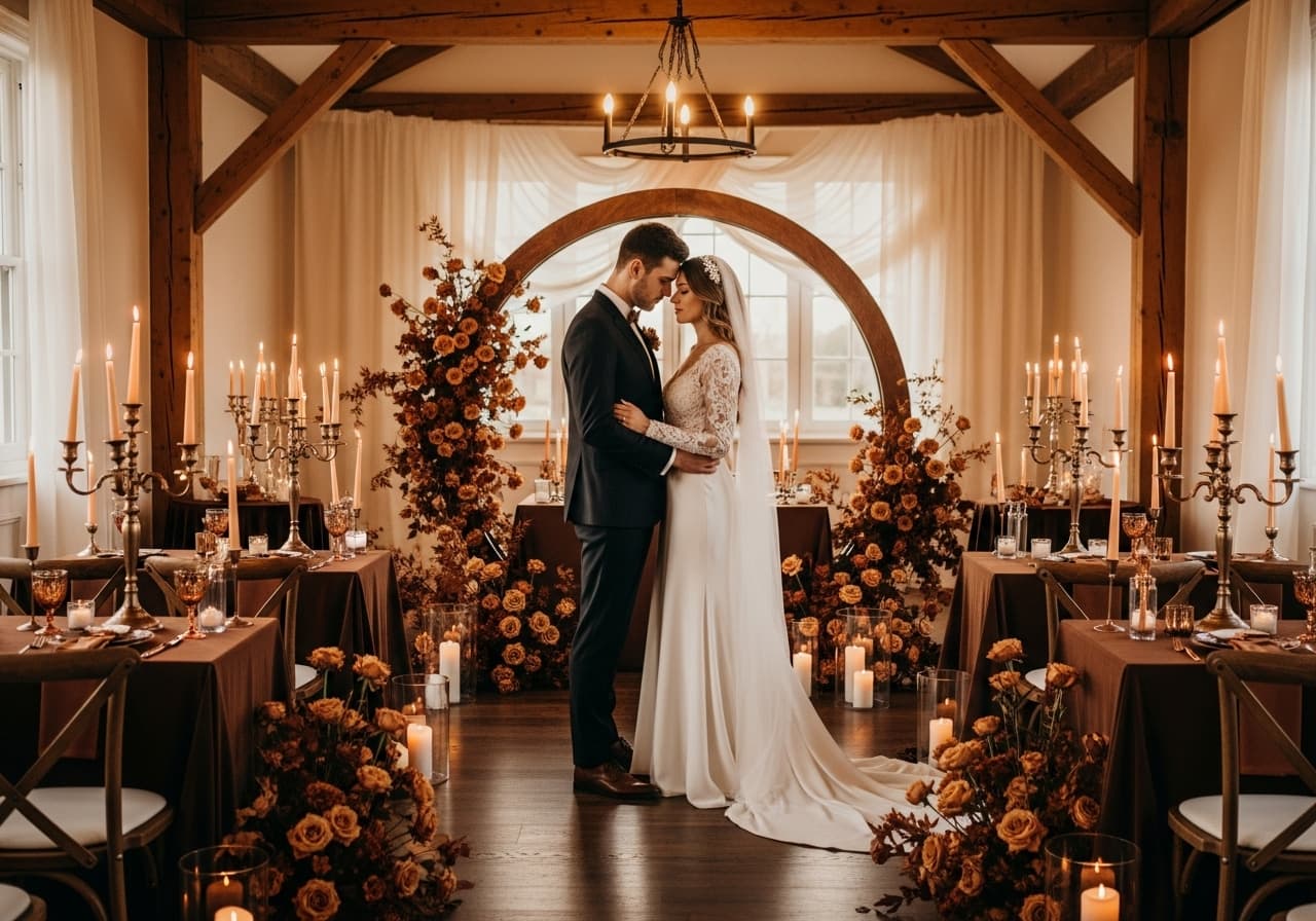 Brown Wedding Decor Ideas for Warm Elegant Themes
