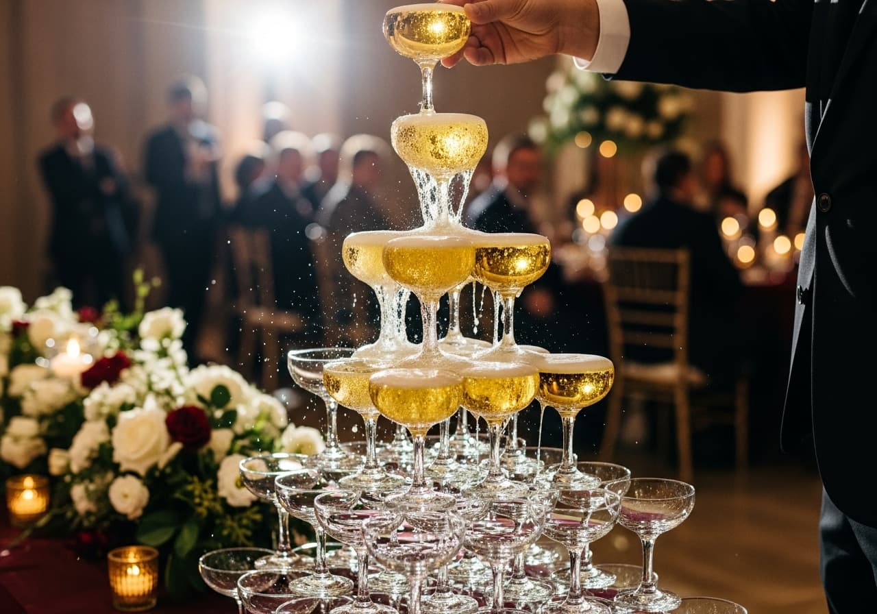 Champagne Towers & Fountains: 12 Elegant and Fun Ways to Bring This Bubbly Trend to Your Reception