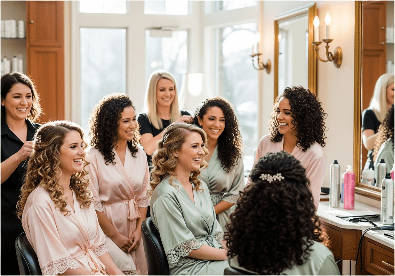 Featured image for Embracing the Texture: 15 Stunning Ideas for Curly Bridesmaid Hairstyles