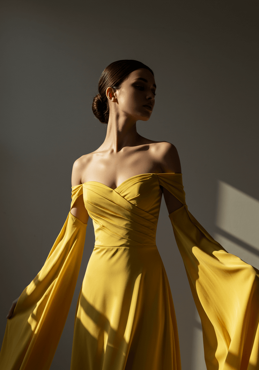 Close-up of off-shoulder bodice detail showing romantic neckline