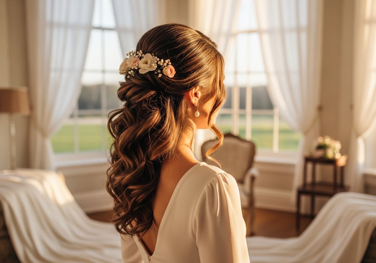 Half Up Half Down Wedding Hairstyles: 12 Romantic Styles