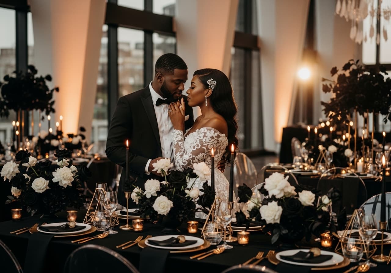 Modern Black Wedding Decor: 15 Edgy & Elegant Ideas