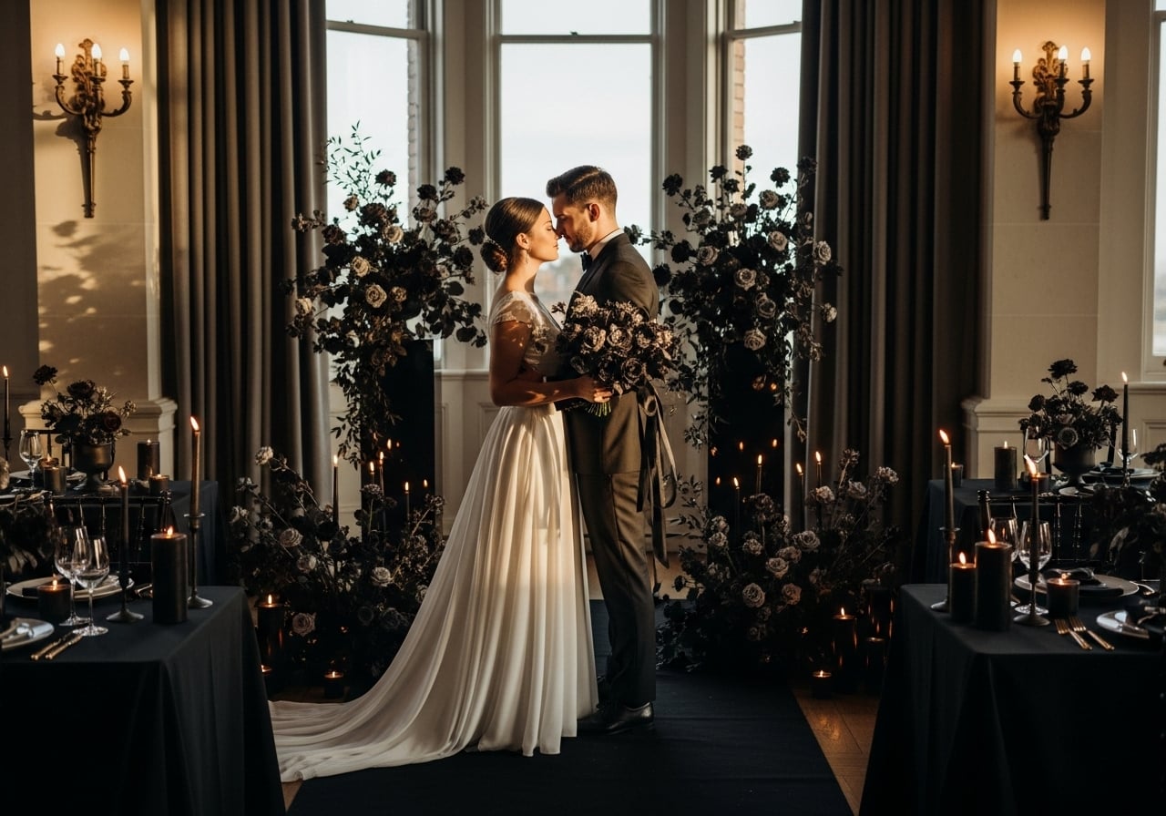 Featured image for Moody & Monochromatic: 15 High-Impact Ideas for a Single-Color Wedding Theme