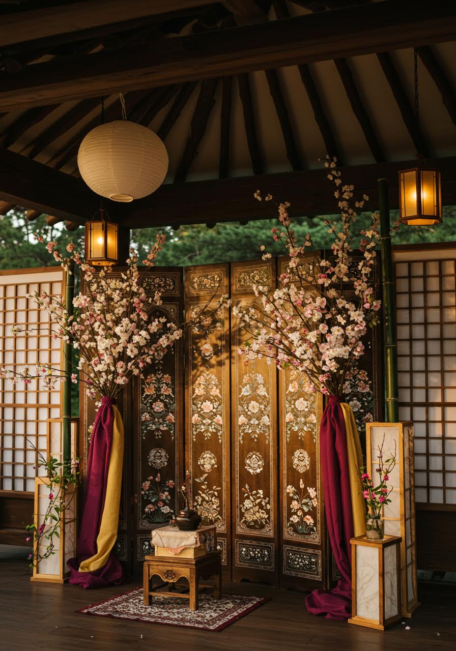 Tranquil Asian-inspired multicultural wedding ceremony space