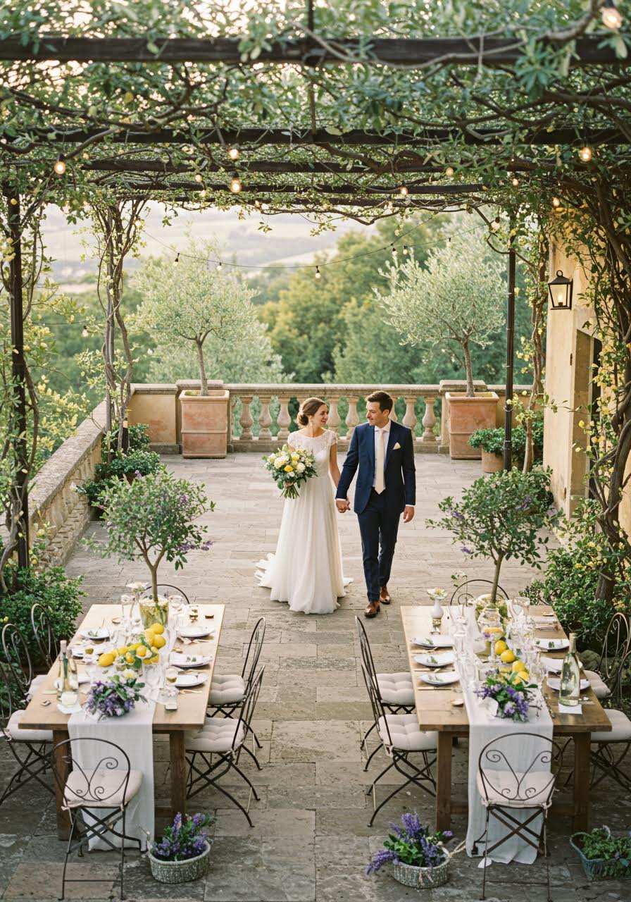 European fusion wedding photography at scenic villa location
