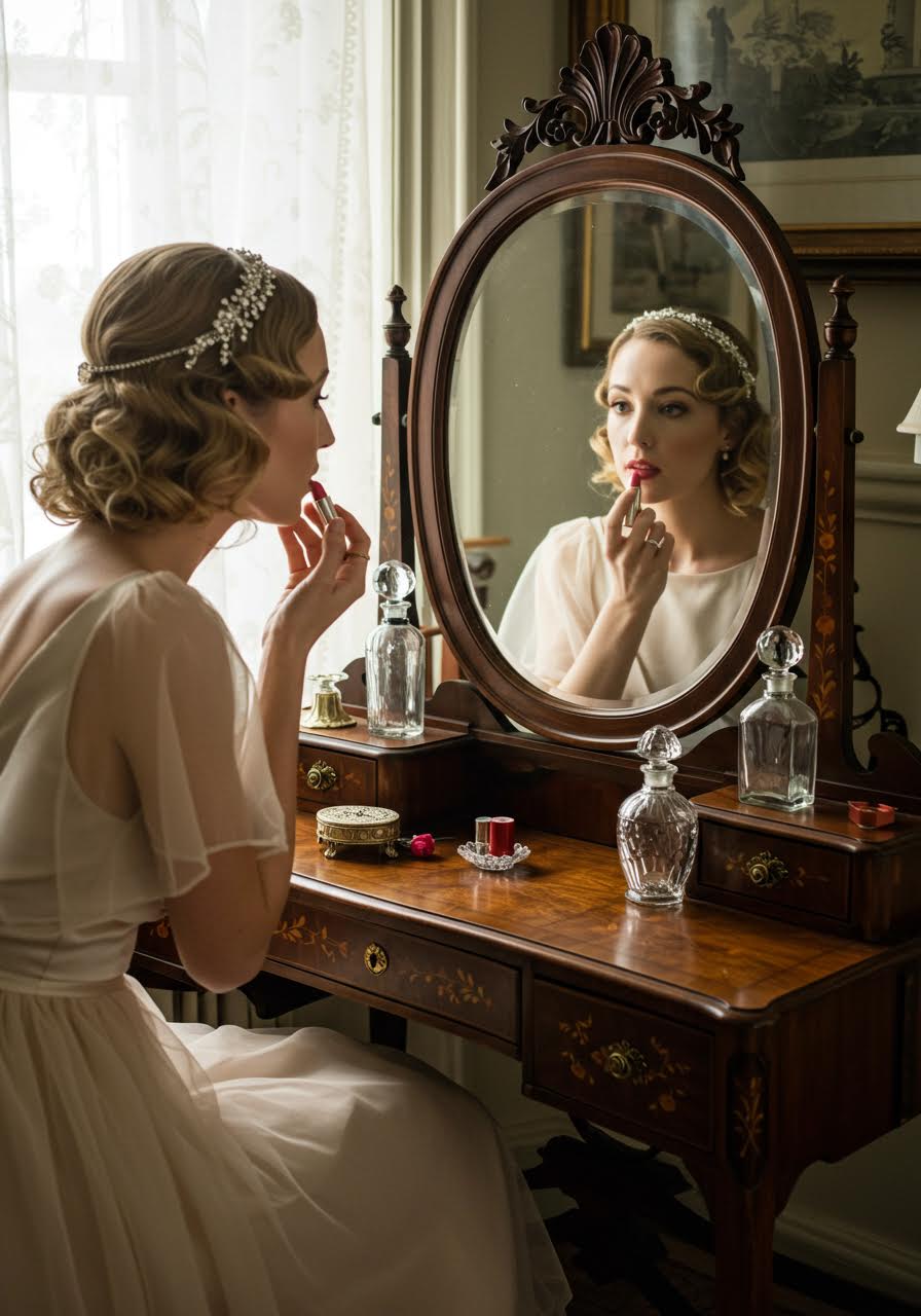 Classical Victorian updo adapted for contemporary bridal elegance