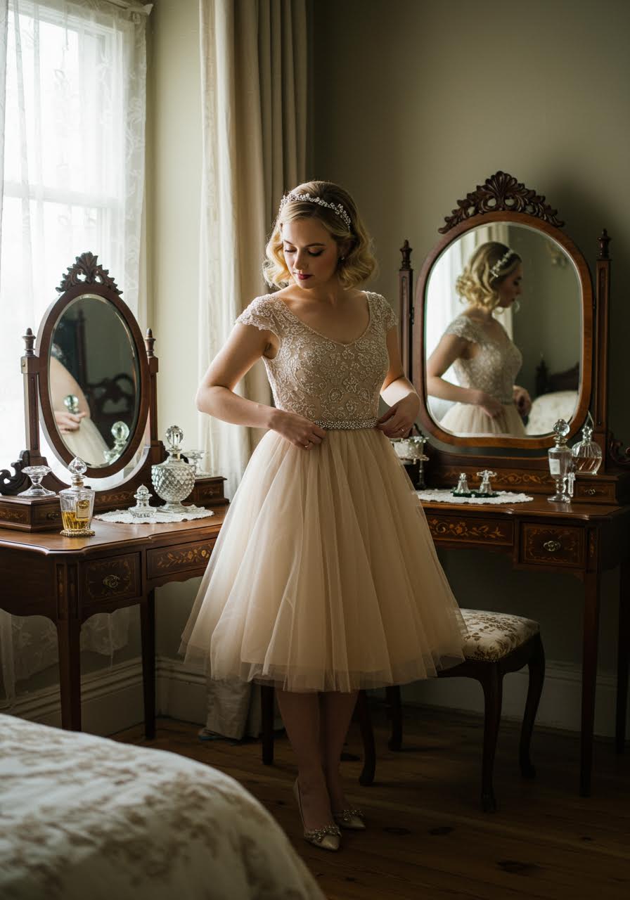 Elaborate Victorian wedding hairstyle with intricate morning styling